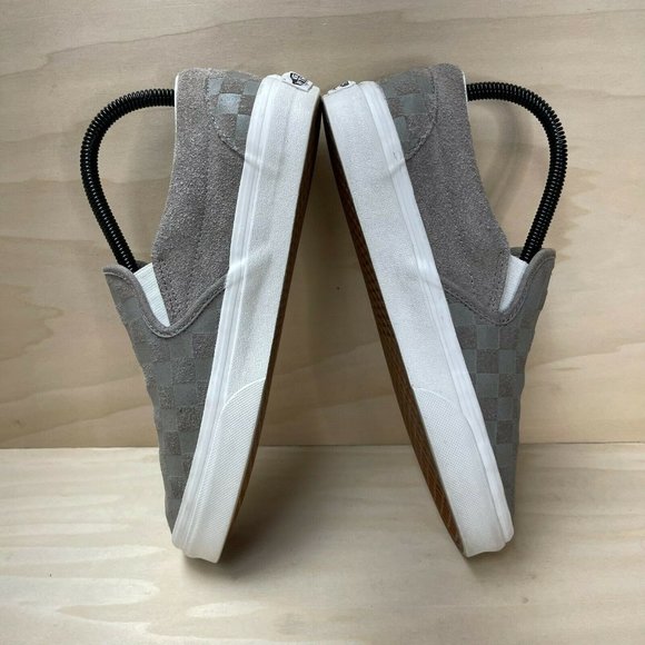 Vans Off The Wall Womens 721356 Low Top Gray White Slip On Shoes Size W 8.5 M 7 - Picture 5 of 9